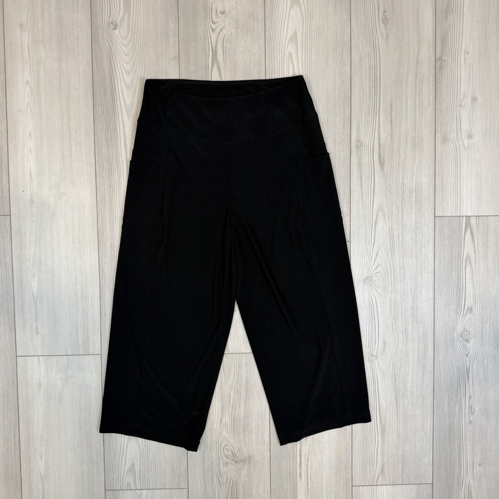 NWT Joseph‎ Ribkoff Size 8 High-rise Wide Leg Capris Style 231066 Black Pull On